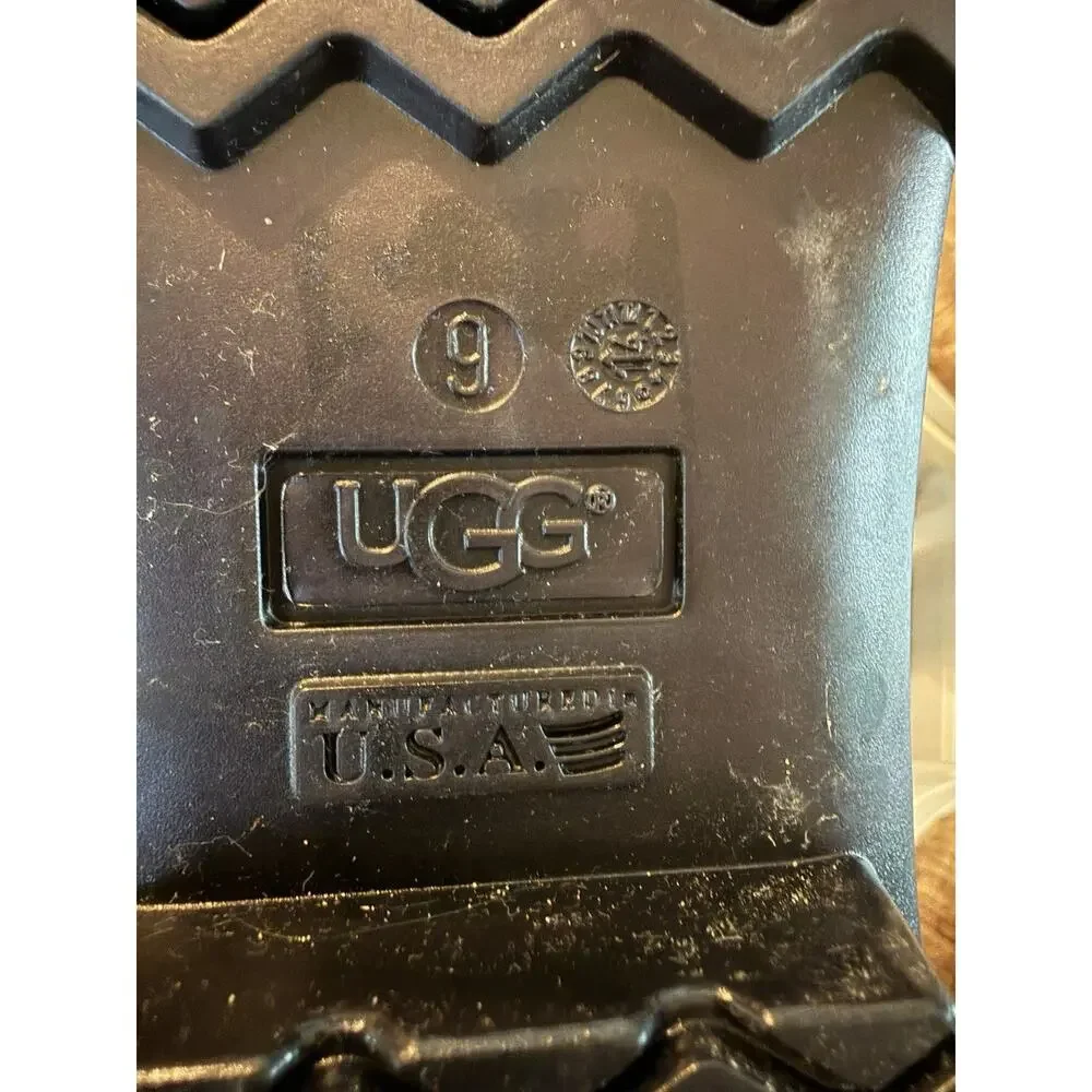 Ugg Women Boots Shaye Island Floral Rain Boot Tropical Asphalt Black Tan Size 9